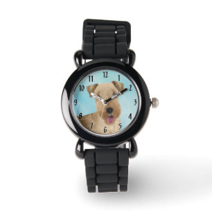 Lakeland Terrier Painting - Cute Original Dog Art Horloge