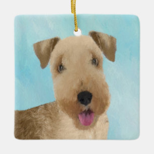 Lakeland Terrier Painting - Cute Original Dog Art Keramisch Ornament