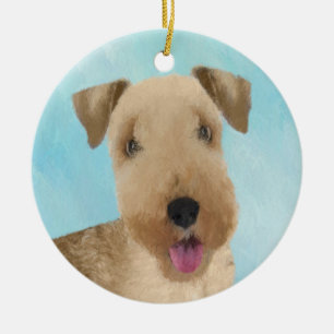 Lakeland Terrier Painting - Cute Original Dog Art Keramisch Ornament