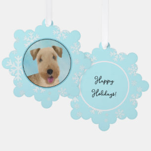 Lakeland Terrier Painting - Cute Original Dog Art Ornament Kaart