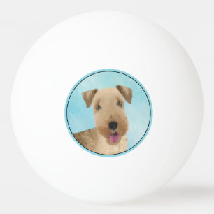 Lakeland Terrier Painting - Cute Original Dog Art Pingpongballen