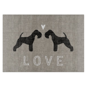 Lakeland Terrier Silhouetten Liefde Snijplank