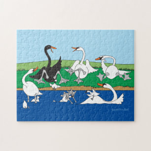 Lakeloving Swans Jigsaw Puzzel