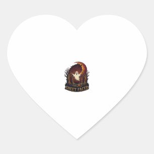 Laken Gezicht Spook Halloween Griezels Bomen Maan_ Hart Sticker