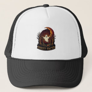 Laken Gezicht Spook Halloween Griezels Bomen Maan_ Trucker Pet