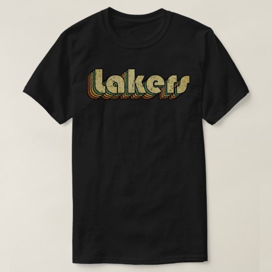 Lakers  Rainbow Typography Style 70s T-shirt (Design voorkant)