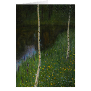 Lakeshore met Birches - Gustav Klimt