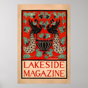 Lakeside 1890 AFFICHE IMPRIMÉE A1 Vintage Américai