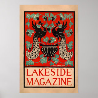Lakeside 1890 AFFICHE IMPRIMÉE A1 Vintage Américai