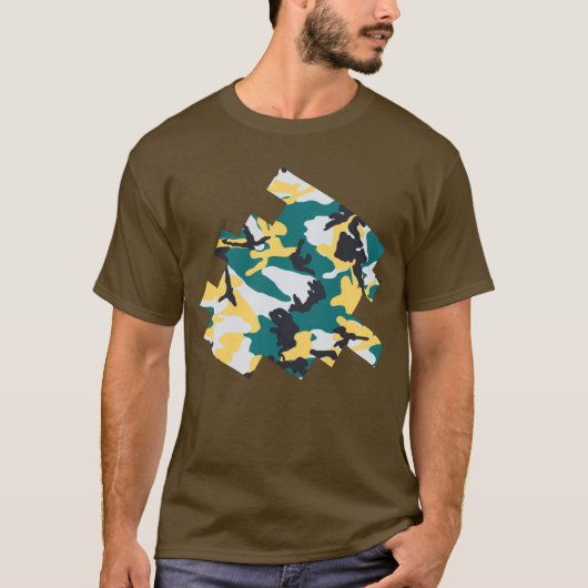 Lakeside Camo Pattern Digital Sketch T-shirt (Voorkant)