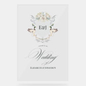Lakeside Ducks Laurel Crest Monogram Huwelijk Acryl Bord (Voorkant)