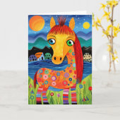 Lakeside Festival Horse : Carte Anniversaire de en (Fleur jaune)