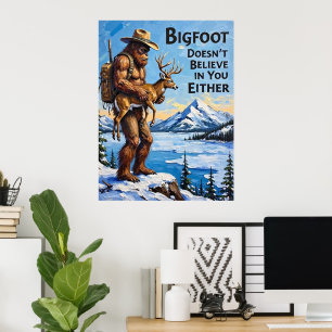 Lakeside Lookout: beschermende greep van Bigfoot Poster