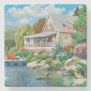 Lakeside Memories Fine Art Stenen Onderzetter