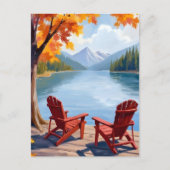 Lakeside Morning | Vreedzame berglandschapskunst Briefkaart (Voorkant)