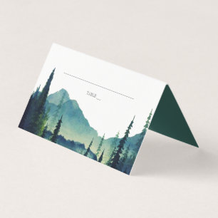 Lakeside Mountain Forest Wedding Place Visitekaartjes
