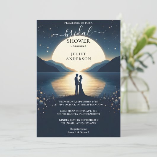 Lakeside Mountain Fun Natuur Bruidsfeest Meer Kaart (Staand voorkant)