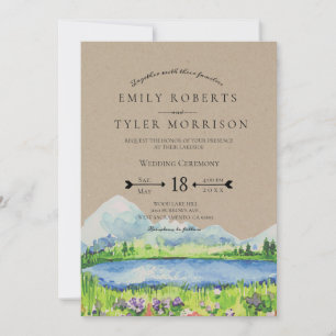 Lakeside Mountain Meadow Wedding Invites © Kaart