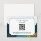 Lakeside Mountain Valley Wedding QR code RSVP Card Kaartje (Voorkant / Achterkant)