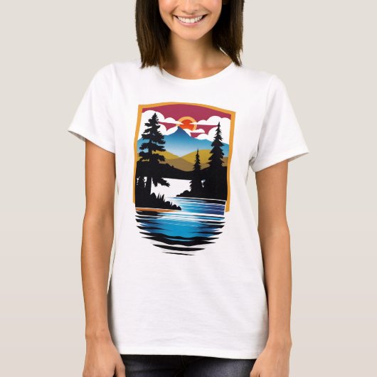 Lakeside Retreat - rustige Natuur T-shirt (Voorkant)
