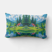 Lakeside Serenity - Magische heuvels Kussen (Achterkant)