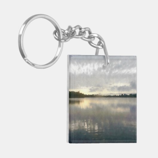 Lakeside Sunset Waterverf Sleutelhanger (Voorkant Links)
