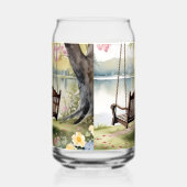 Lakeside Swing dans le jardin d'aquarelle romantiq (Gauche)