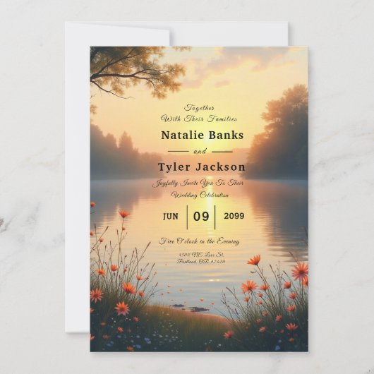 Lakeside Twilight Whispers bij het water Kaart (Voorkant)