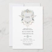 Lakeside Wedding Monogram Crest Vrijgezellenfeest Kaart (Voorkant)