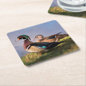 Lakeside, Wood Duck Vierkante Kartonnen Onderzetter (Schuin)