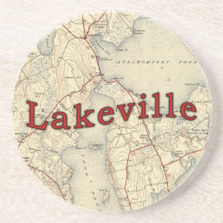 Lakeville Massachusetts Old Map Zandsteen Onderzetter