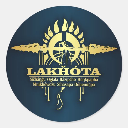 Lakhota Ronde Sticker (Voorkant)