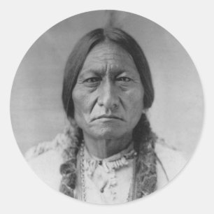 Lakota American Indian Chief Sitting Bull Ronde Sticker