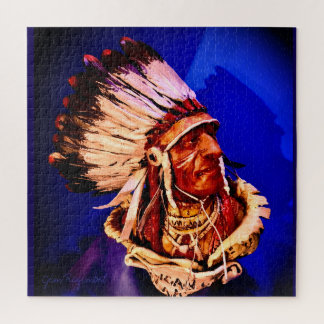 "Lakota Chief" original art Puzzle Legpuzzel