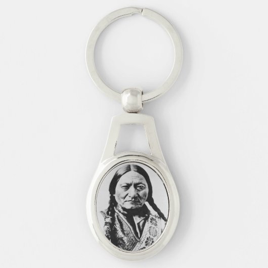Lakota Chief Surrender: Sitting Bull Fort Buford Sleutelhanger (Voorkant)