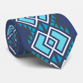 Lakota Design Blue White Stropdas (Opgerold)