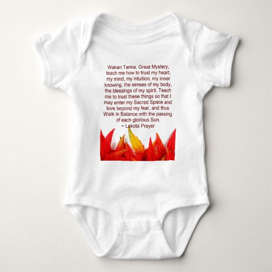 lakota gebed baby onsie romper (Voorkant)