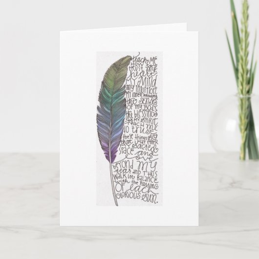 Lakota Gebed met veren briefkaart (Voorkant)