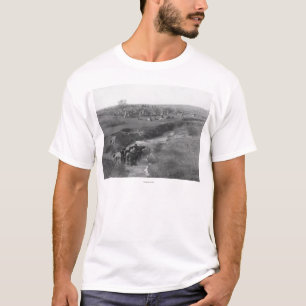 Lakota Indiaas kamp op de witte klei T-shirt