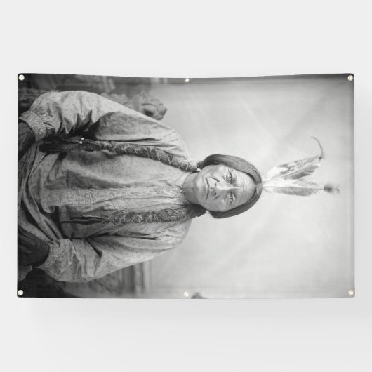 Lakota leider Sitting Bull Indiaanse Indiaan Spandoek (Horizontaal)
