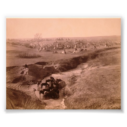 Lakota Tipi Camp Photo Élargissement (Devant)