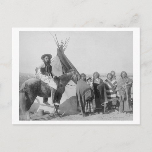 Lakota Vrouwen met zuigelingen en Man op Horseback Briefkaart (Voorkant)