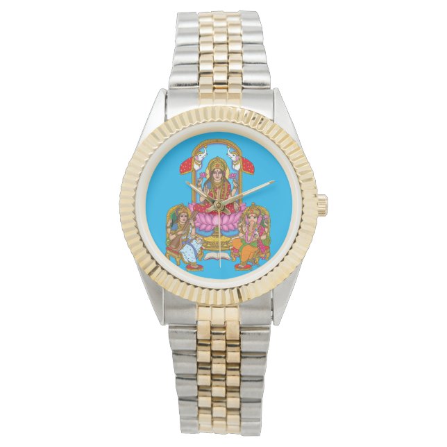 Lakshmi Ganesh Wall Clock Horloge (Voorkant)