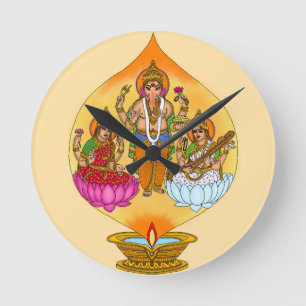 Lakshmi Ganesh wandklok Ronde Klok