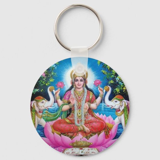 Lakshmi Goddess of Love, Prosperity, and Wealth Sleutelhanger (Voorkant)