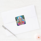 Lakshmi Goddess of Love, Prosperity, and Wealth Vierkante Sticker (Envelop)