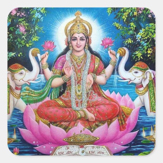 Lakshmi Godin van Rijkdom Sticker (Voorkant)