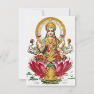 Lakshmi Hindu Goddess Bedankkaart