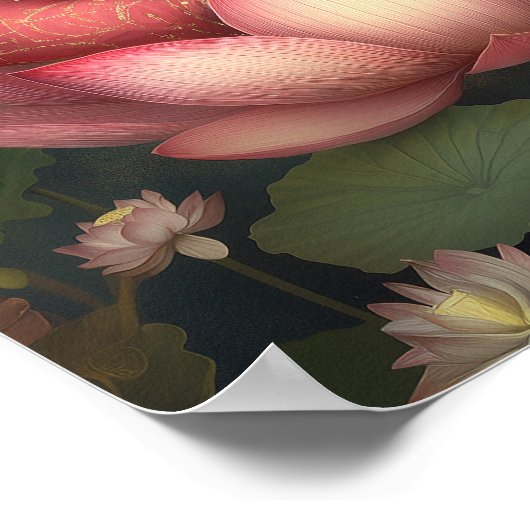 Lakshmi Hindu Goddess of Prosperity Owl Lotus Poster (Hoek)