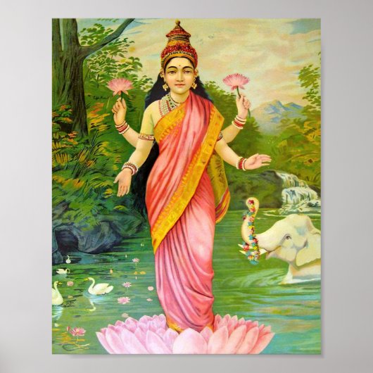 Lakshmi Hindu Goddess Poster (Voorkant)